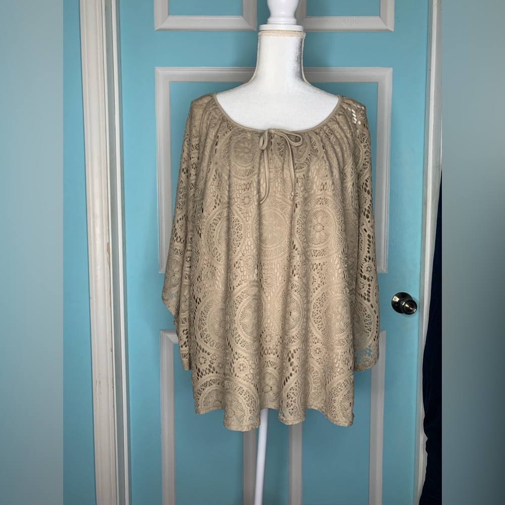 Tacera Cream Blouse 3X
